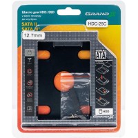 Фрейм-перехідник Grand-X HDD 2.5" в отсек привода ноутбука SATA/SATA3 (HDC-25C)