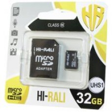 Карта пам'яті Hi-Rali MicroSDHC 32GB UHS-I Class 10 + SD-adapter (HI-32GBSD10U1-01)