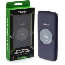 Батарея універсальна мобільна Vinga 10000 mAh Wireless QC3.0 PD soft touch purple BTPB3510WLROP