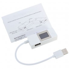 Тестер USB LCDV03 напряжения (4-15V) и тока (0-4A) с проводом, White