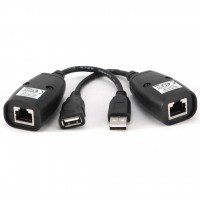 Удлинитель USB 2.0 Cablexpert UAE-30M для передачи данных через сетевой кабель