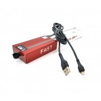 Кабель EMY MY-742, Lighting, 2.4A, Black, длина 1м, BOX